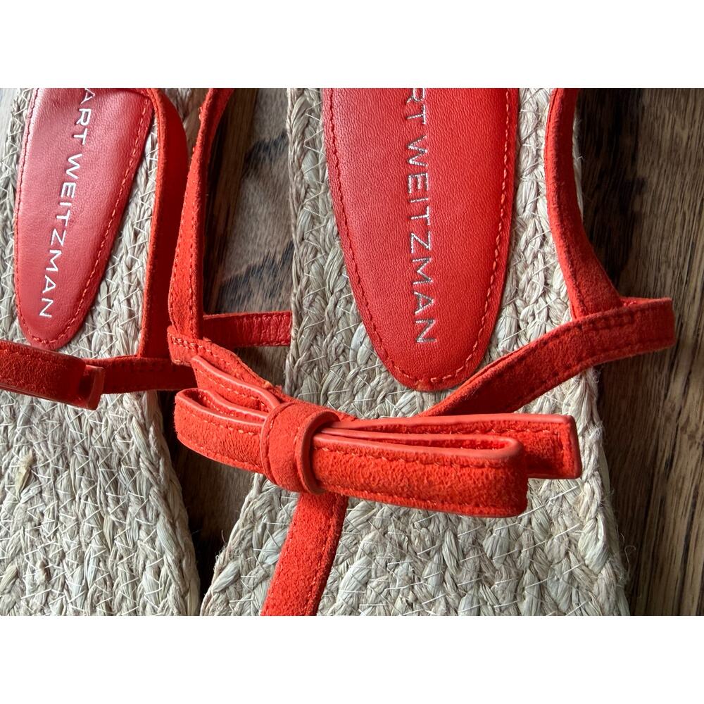 Stuart Weitzman Felicity Espadrille Slingback Orange Sandal Sz 8‎ - Picture 7 of 15